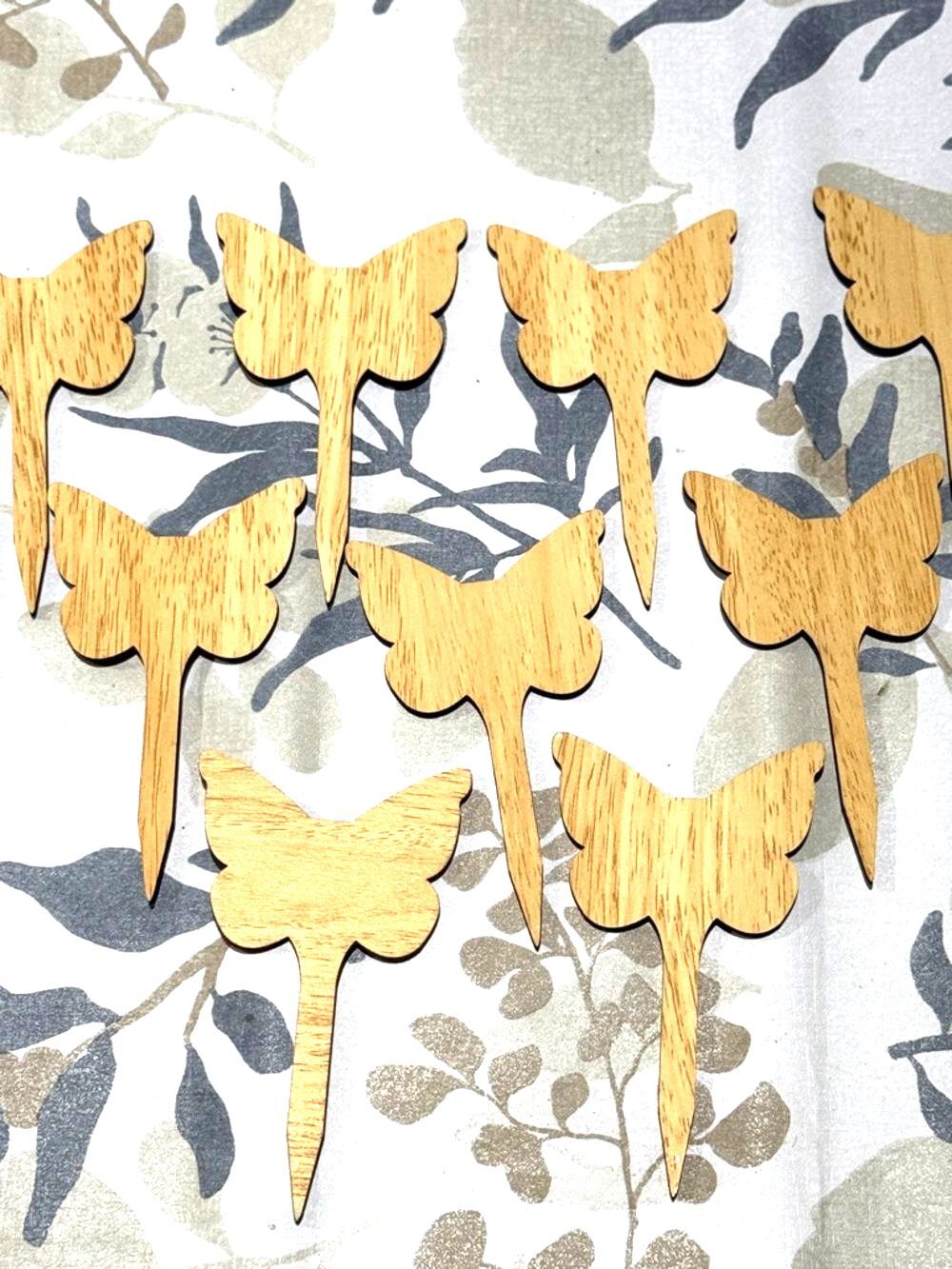 XX set of 9- last onesXXX Wooden Butterfly Garden Plant Markers - Picture 2 of 2